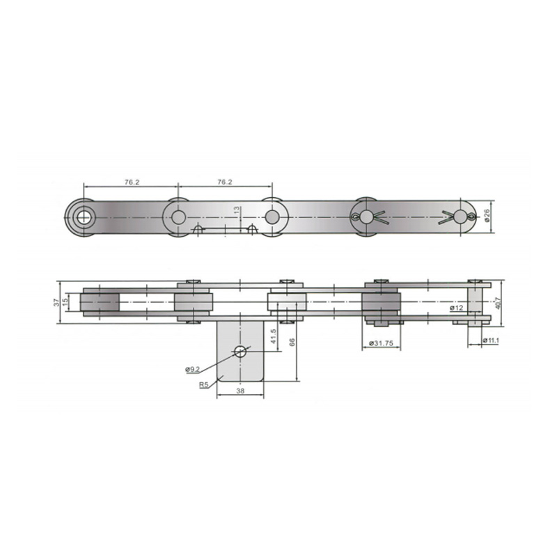 Kette für metallurgische Plattenzuführmaschinen